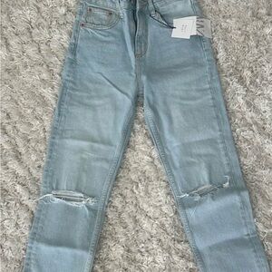 Zara Light Blue Straight Leg Jeans